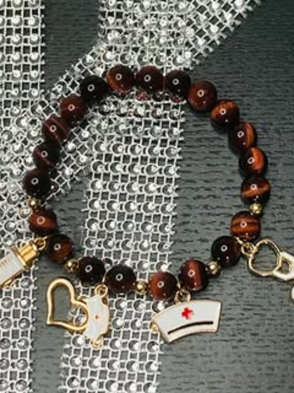 Nurse Life * Red Tiger Eye Beads